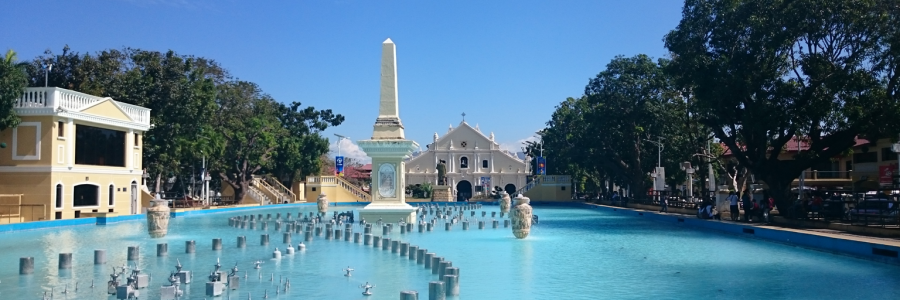 wide shot of the Vigan Cathedral